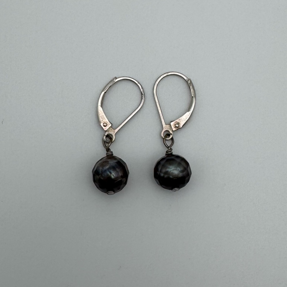 Sterling Silver 925 Pearl Dangle Earrings - Picture 2 of 5